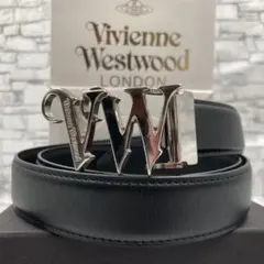 美品✨ヴィヴィアンウエストウッド VWロゴ レザー ブラック 黒 シルバー金具