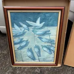 大型F50号の絵画。睡蓮の水彩＋パステル画 木製仮縁付き - メルカリ