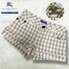 美品 バーバリーブルーレーベル y2k ノバチェック ショートパンツ 白 ピンク