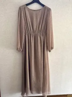 スローブイエナ★ベージュ ドット柄 ロングワンピース