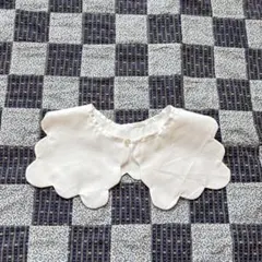 ハンドメイド　スカラップ襟　つけ襟　ホワイト　白　100 110 120 130