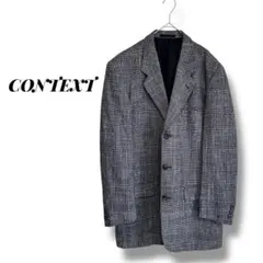 【コンテックス】テーラードジャケット　チェック柄　シルク混　大きいサイズ　日本製