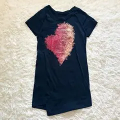 ヴィヴィアン 変形 Tシャツワンピース 黒 2 ハート オーブ アシメのサムネイル