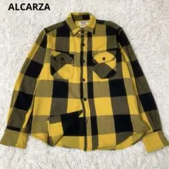ALCARZA　アルカルザ　ヘビーフランネル　長袖　チェックシャツ　Ｍ　イエロー