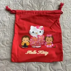 新品【Hellokitty】着物キティ ハローキティ 巾着袋のサムネイル