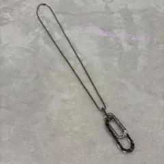 リング 2連 ネックレス ブラック ユニセックス レディース チェーンネックレス