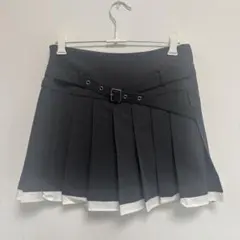 グレー プリーツスカート ベルト付き ZARA