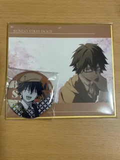 文豪ストレイドッグス　ART展　江戸川乱歩　缶バッジ & ミニ色紙