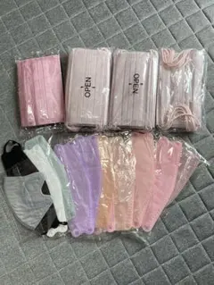 使い捨てマスク パステルカラー系　50枚くらい