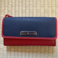 TOMMY HILFIGER 長財布 ネイビー/レッド