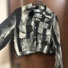 クロップドシャツ ブラック・グレー SHEIN