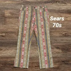 コ*ョ様 70sヴィンテージ Sears 総柄フレアパンツ トラウザーズ W34のサムネイル