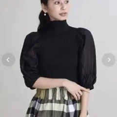 ヤマダヤ　fennel フェンネル　パフスリーブ　リブニット　トップス　ブラウスのサムネイル
