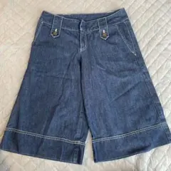 コムサ　デニム　ガウチョ　ワイドパンツ