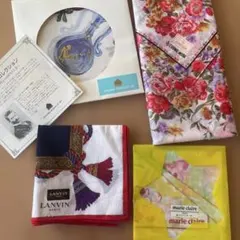 LANVIN 、marie claire他4枚組ハンカチ