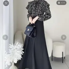 【mily bilet】小花柄リボンタイ使いドッキングワンピース　新品未使用