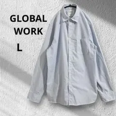 グローバルワーク　長袖シャツ　ライトブルーAUTHENTIC GARMENT