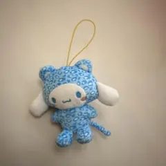 サンリオキャラクターズヒョウかぶりちょいデカマスコット　シナモン　シナモロール