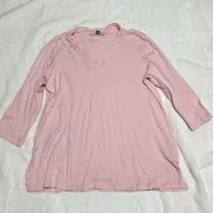KAREN SCOTT ピンク Vネック Tシャツ XL