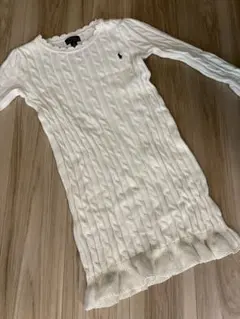 Polo Ralph Lauren ケーブルニットワンピ 6X ホワイト