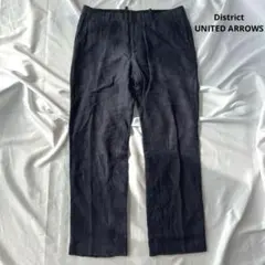 District UNITED ARROWS リネン スラックス ネイビー 48のサムネイル