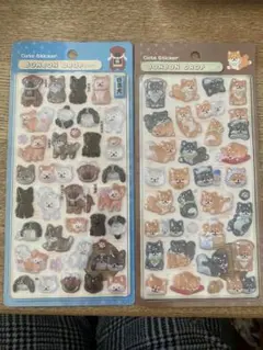 ボンボンドロップシール　和柄　犬　2シートセット