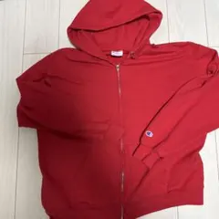 Champion XL レッド ジップアップパーカー