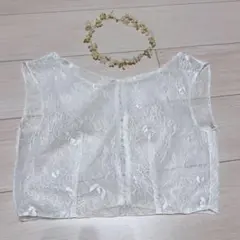 チュールボレロ×小枝ヘッドドレス　ゴールド 花嫁準備　結婚式アイテム