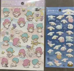 キキララ　リトルツイン　ぷくっとシール　ペタペタシール　シナモンロール