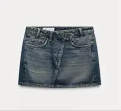 ZARA デニム TRF ミニスカート ダークブルー タグ付き