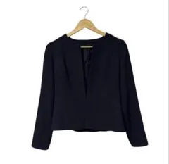 ノーリーズライト　ノーカラージャケット 濃紺 ツイード調 入学式 卒業式