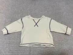 白　長袖　トレーナー　80