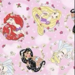 コッカ ディズニープリンセス フラワー柄 ピンク オックス 生地 ハギレ