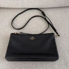 【美品】COACH コーチ　ショルダーバッグ　黒　ダブルジップ　2way