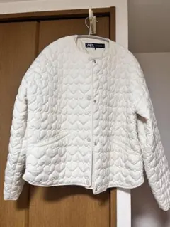 ZARA ハートキルティングジャケット ホワイト
