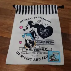 ミニーちゃん　ミニーマウス　ディズニー　巾着　袋　シューズ袋　コップ袋