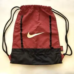 NIKE ナップザック リュック 赤 黒 記名あり