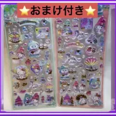 ❻２枚セット　サンリオキャラクター　シールセット 透明　ボンボンドロップ　正規