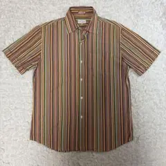 【Paul Smith】半袖シャツ/ストライプ/マルチカラー/日本製/ロゴ/美品