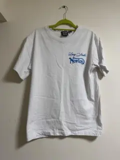 Norton半袖Tシャツ　ブルーラメ　プリント　白