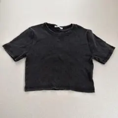 【新品未使用】ZARA 黒 クロップド Tシャツ Lサイズ