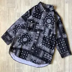 【FIELDMAN BY EDWIN】バンダナパッチワーク柄 七分袖シャツ Lのサムネイル