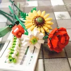LEGOブロック　互換品　クリスマス　花　インテリア　フラワーブーケ　プレゼント