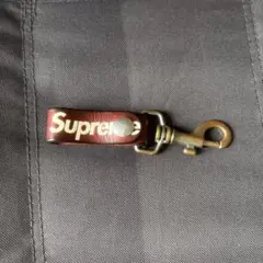 Supreme ブラウンレザー キーホルダー