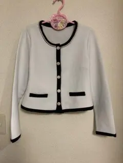 ノーカラージャケット ホワイト