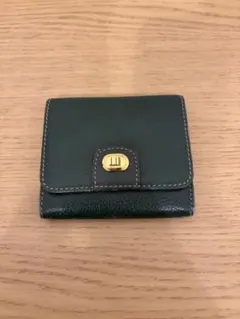 e*t様 【良品】ダンヒル コインケース 小銭入れ レザー 深緑 ゴールド金具