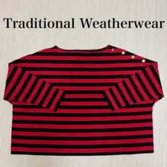 Traditional Weatherwear ボーダーカットソー 赤×黒 S