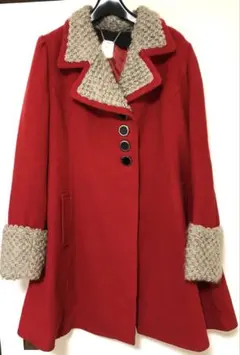 DOLLY GIRL by ANNA SUI 赤　ボア襟コート M