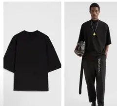 JIL sander モックネック オーバーサイズ Tシャツ ブラックのサムネイル