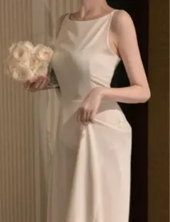 ウェディングドレス  前撮り　二次会　白  S